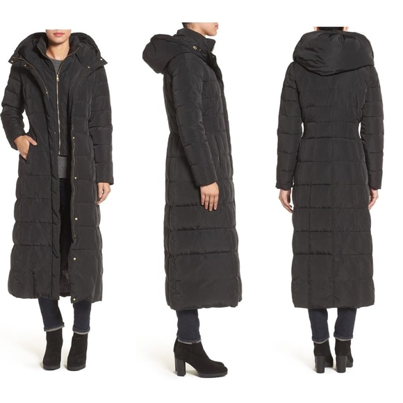 cole haan quilted coat with inner bib cole haan signature